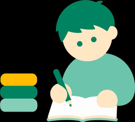 単語を学び始めた小学生・中学生のイラスト