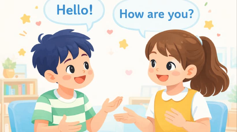 幼児が英語を自然にやり取りしているイメージ